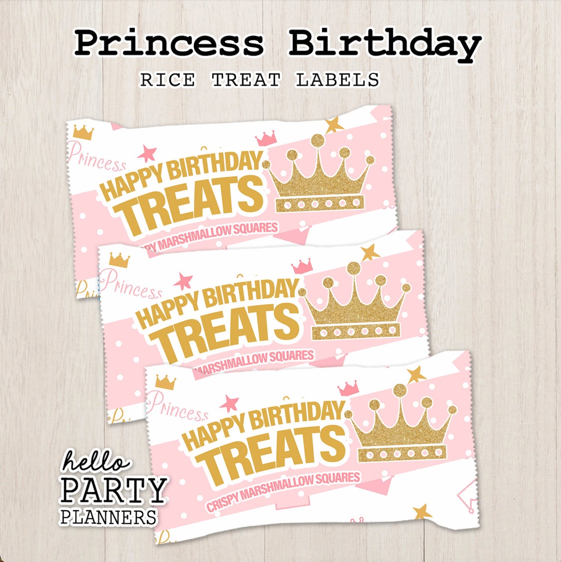 Princess Rice Paper Princess Birthday Treat Wrappers Printable | Princess Party Favor ...