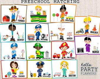 Community Helpers Matching Game: Preschool Learning Activity (PDF)
