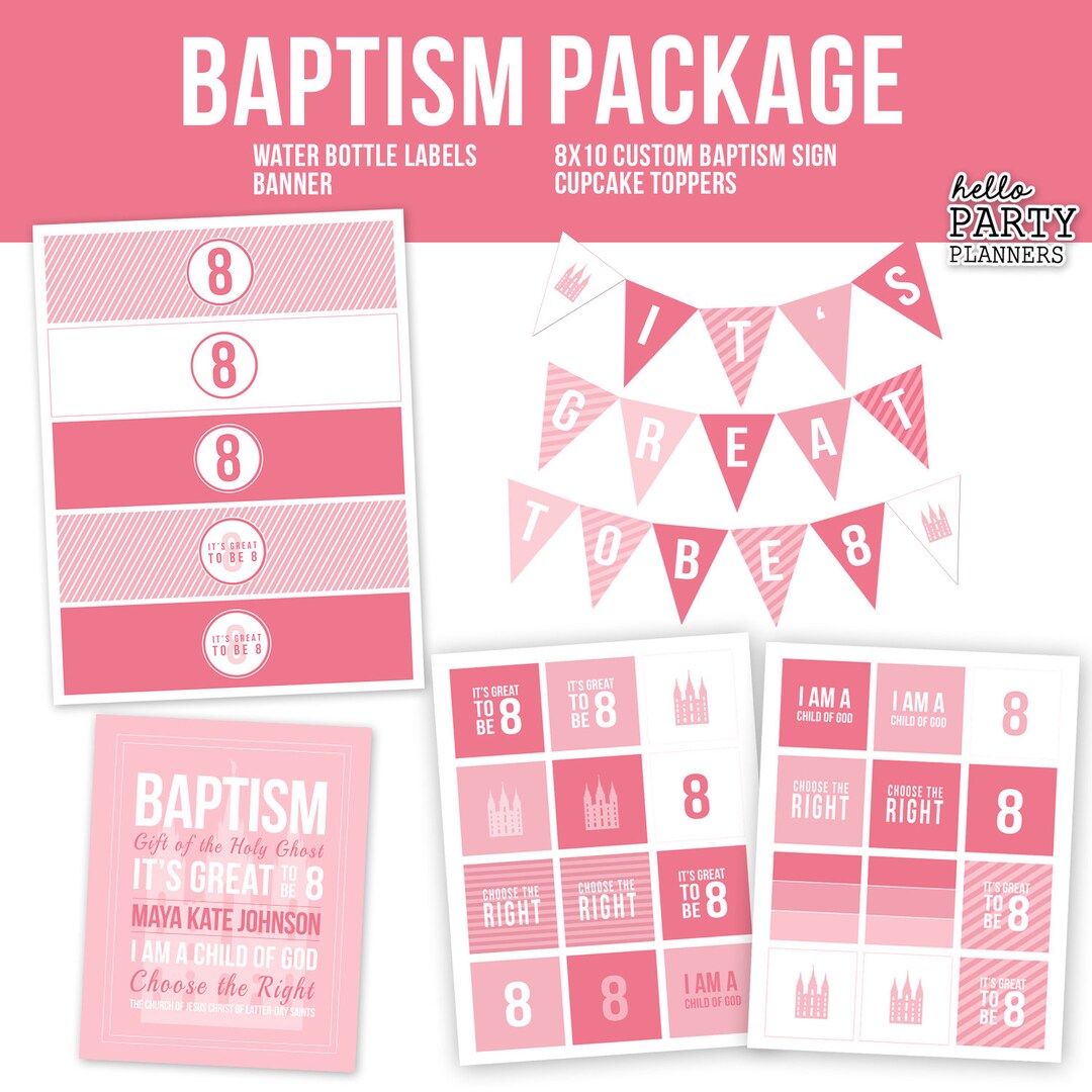 Baptism Party Decoration Package, Baptism Printable Bundle, LDS Baptism ...