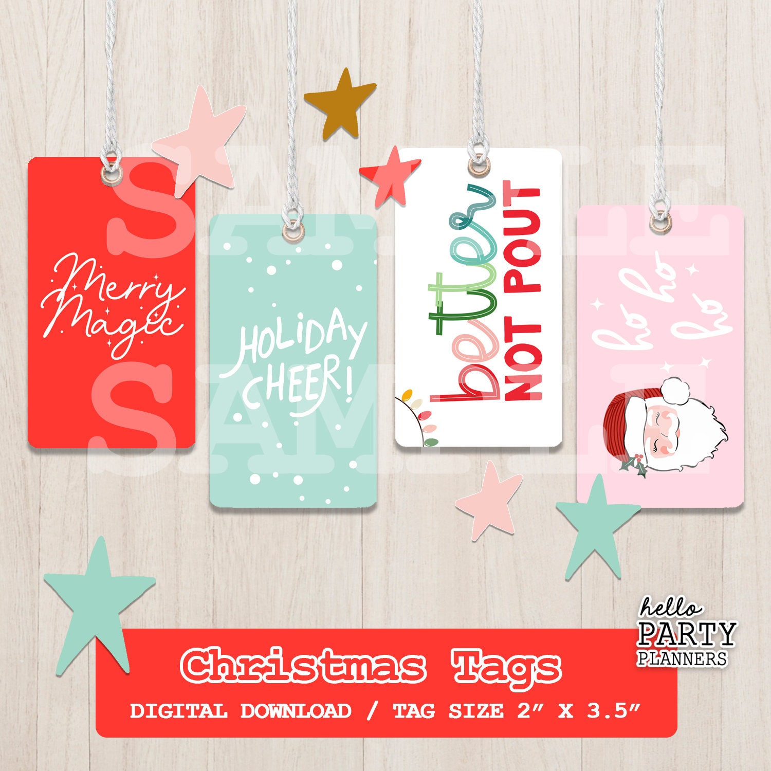 Christmas Tags, Holiday Printable Tags, Christmas Gift Tags, Christmas ...