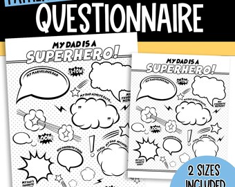Superhero Dad Questionnaire: Father's Day Poster (Digital Download)