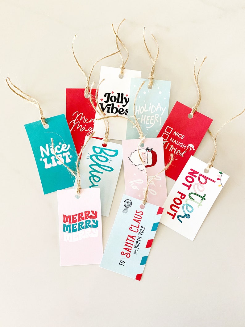 Christmas Tags, Holiday Printable Tags, Christmas Gift Tags, Christmas ...