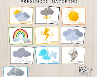 Weather Matching Game: Preschool Learning Activity (Digital Download)