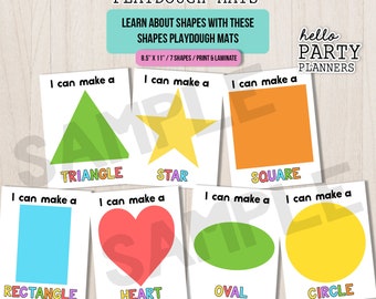 Shapes Play Dough Mats: Preschool Learning Activity (Digital Download)