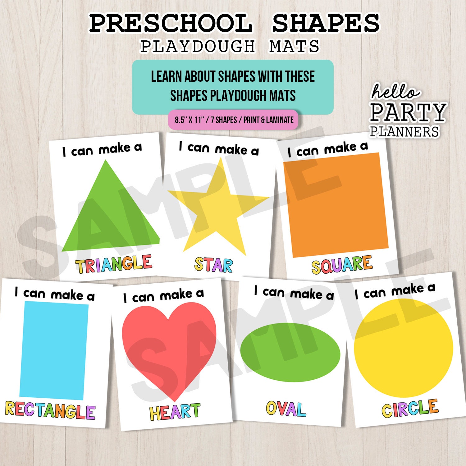 Shapes Play Dough Mats: Preschool Learning Activity (digital Download ...