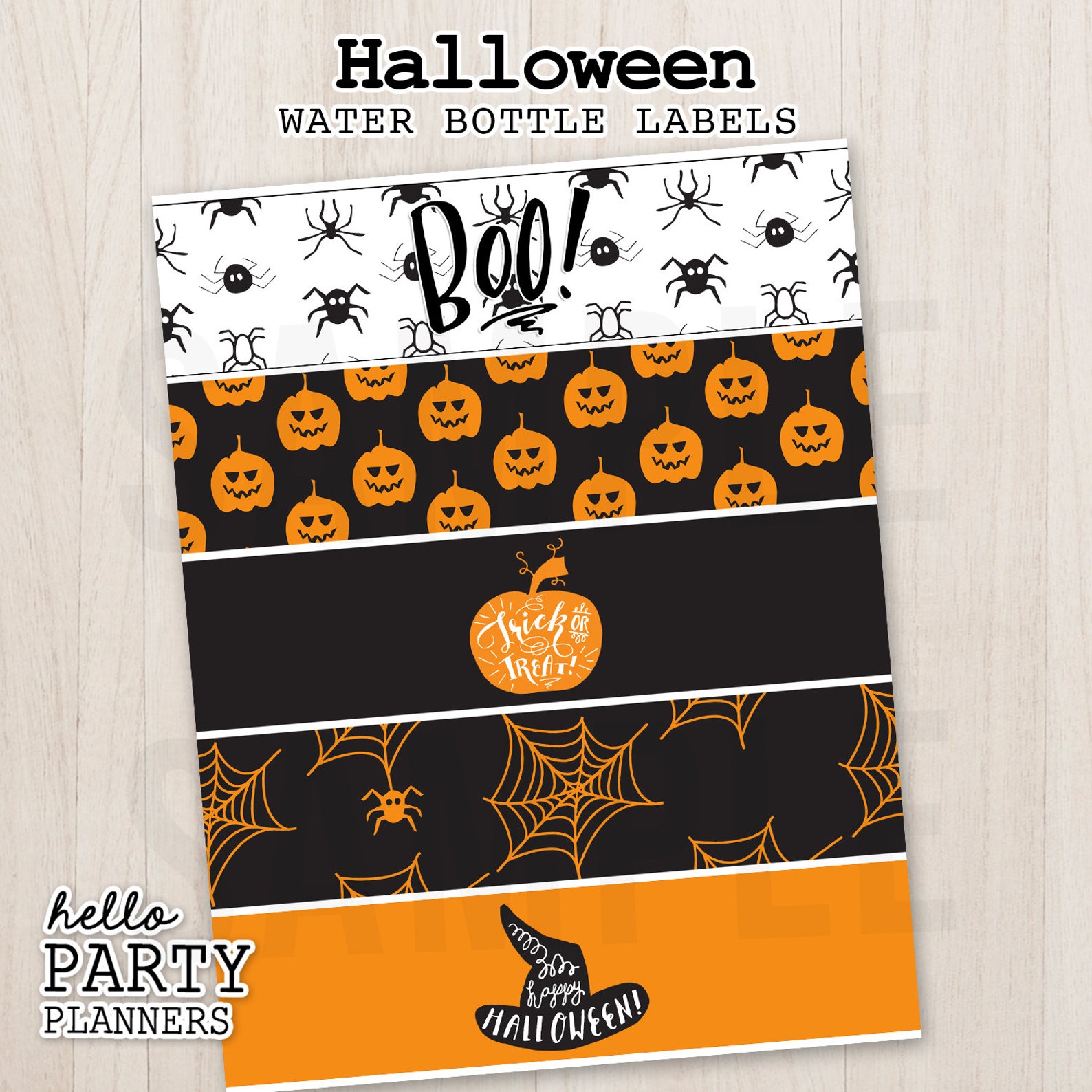 Halloween Water Bottle Labels Halloween Party Water Bottle Etsy