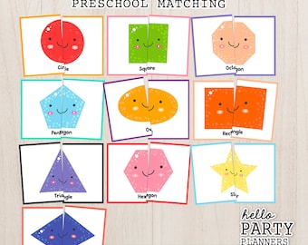 Shapes Matching Game: Preschool Learning Activity (Digital Download)