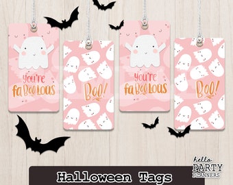 Rosa spök-Halloween-festgåvor (digital nedladdning)
