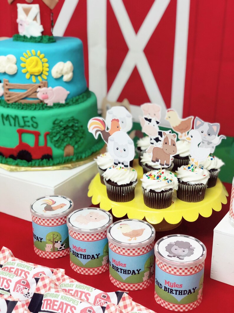 EDITABLE Farm Birthday Chip Bag Labels, Personalized Chip Bag Label Template, Instant Download