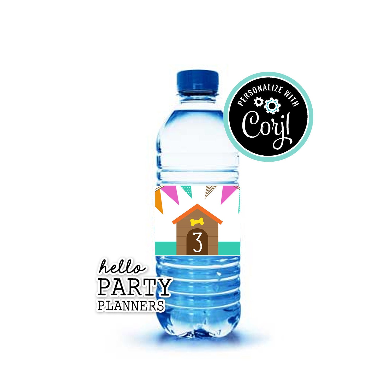 EDITABLE Puppy Pawty Birthday Water Bottle Labels, Dog Party ...