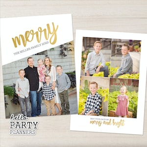 Modern Christmas Photo Card, Digital Christmas Card, Printable Christmas Card, Photo Card, Merry Holidays, Christmas Card Template