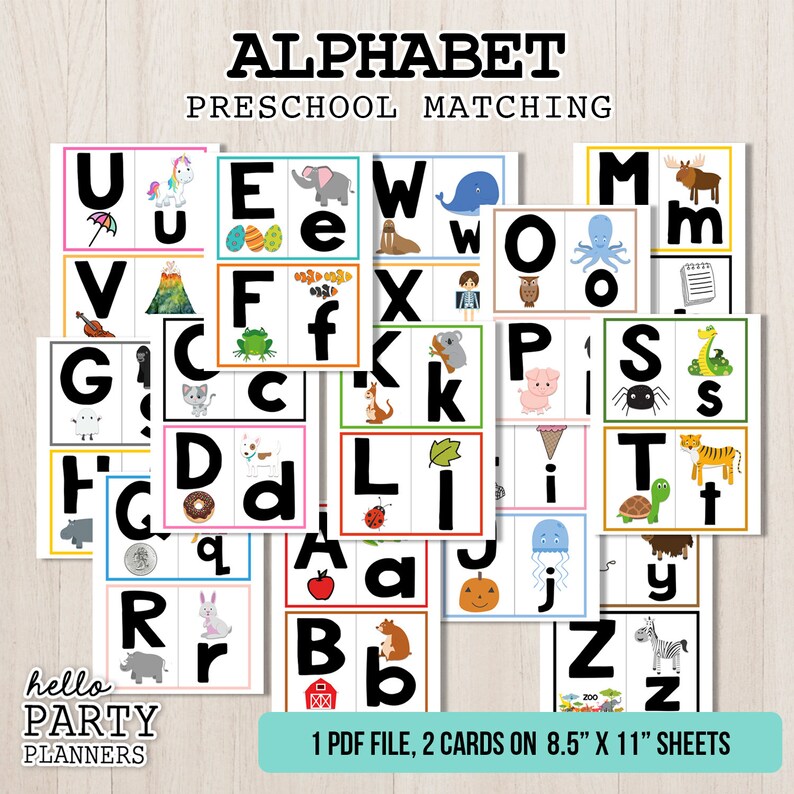 Alphabet Matching Game Preschool Activities Printable Alphabet Matching ...