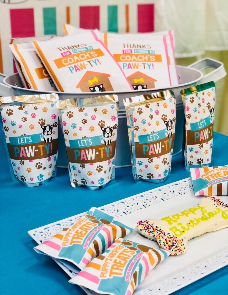 EDITABLE Puppy Pawty Birthday Water Bottle Labels, Dog Party ...