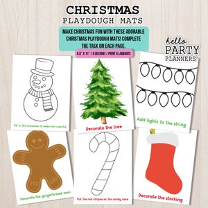 Christmas Play Dough Mats Preschool Activities Holiday Printable Play Doh Mats Homeschool Kindergarten Activity for Kids Toddler Activities