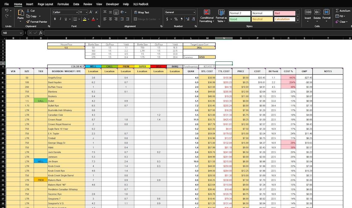 Liquor Inventory and Costing - Etsy