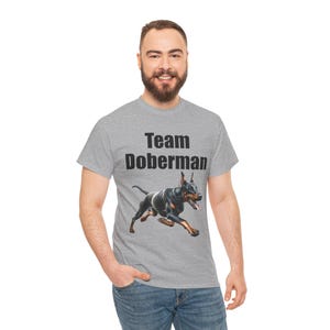 Doberman Dog Lover Unisex Tee, Team Doberman Shirt, Pet Owner Gift, Dog Themed Apparel, Casual Wear, Dog Enthusiast Merch