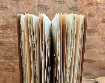 Handmade Turquoise and Rose Notebook/Journal (traveler's size)