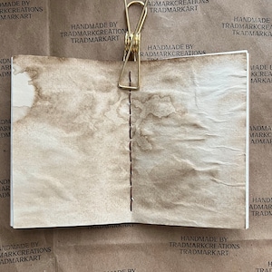 Carnet/Journal éphémère fait à la main (taille du voyageur passeport)