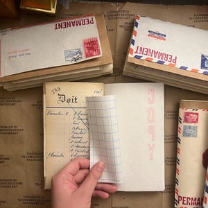 Handmade Airmail/Brown Paper Bag Envelope Cover Junk/Collage Journal