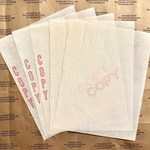 Sottotitolo Cockle rosso vintage COPIA. 9 Carta buccia di cipolla - Formato Lettera (8,5" x 11") - 5 fogli