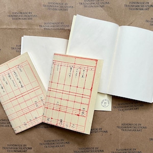 Cahiers/journaux avec couverture en papier Washi pour grand livre japonais vintage faits main avec du papier pour collecteur vintage (taille de voyageur PASSEPORT)