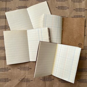 Grand livre blanc vintage fait à la main et carnet/journal en papier à lettres (taille du voyageur PASSEPORT)