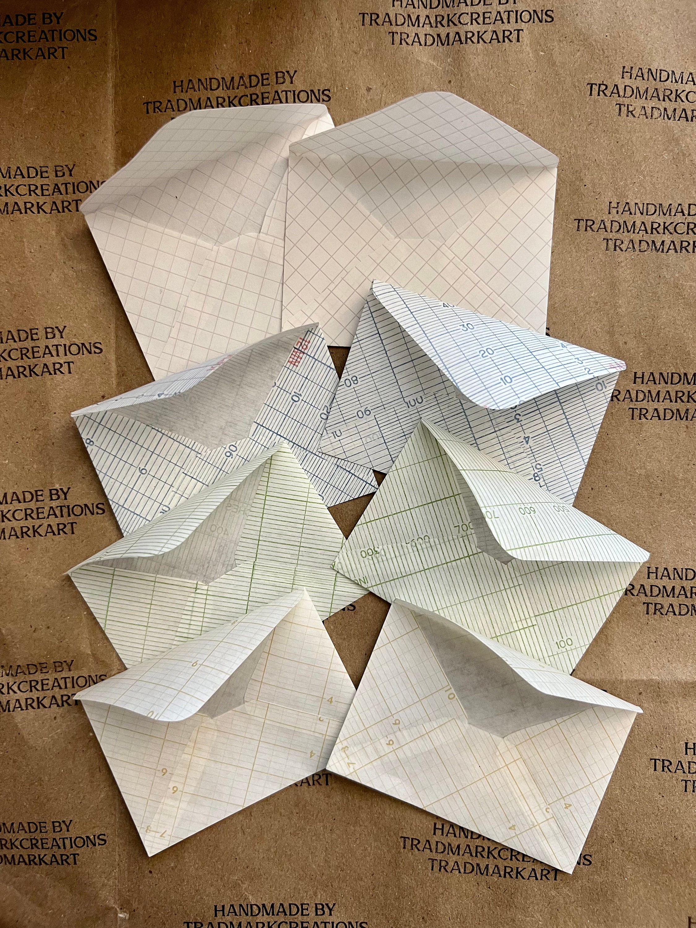 Envelope Pattern Graph Vintage Graph Paper Envelopes XXS - Etsy