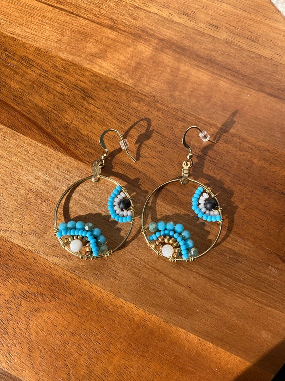 Blue sale bubble earrings