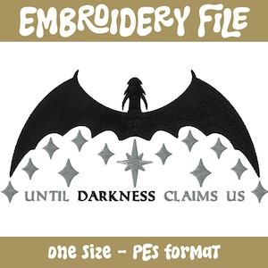 finché l'oscurità non ci reclama File PES // disegno ricamo libresco