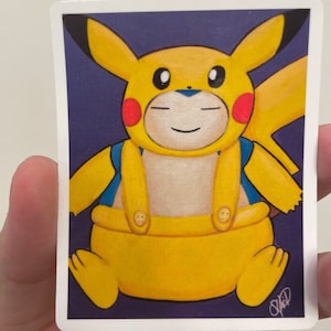 Sticker- Chubby Boy in Yellow Mouse costume