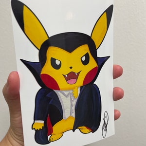 Print: Yellow Mouse in Dracula Costume