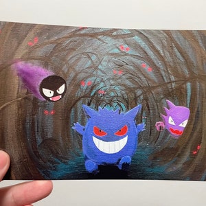 Print: Ghost Trio in Spooky Forest Print