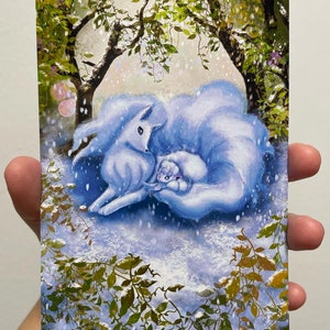 Print: Baby and Adult Snow Fox Print