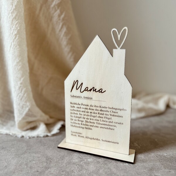 Danke Mama | Definition Mama | Muttertag | Haus | Holzhaus | Beste Mama | Geschenk | Trockenblumen | Häuschen | Muttertagsgeschenk