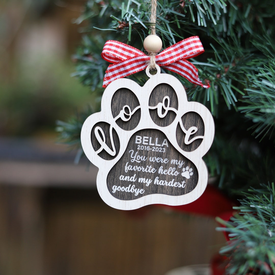 Personalized Dog Paw Print Memorial Ornament You Were My Etsy