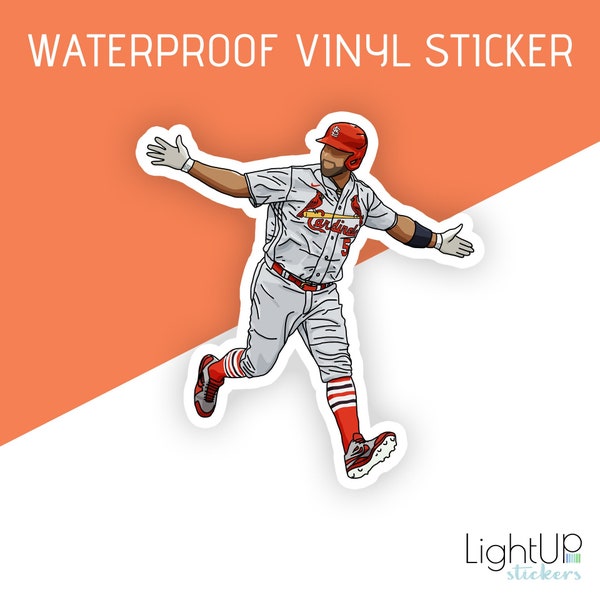 Waterproof vinyl sticker - Fan art Baseball player Albert Pujols St. Louis Cardinals number 5 - baseball sticker Sport sticker baseball gift