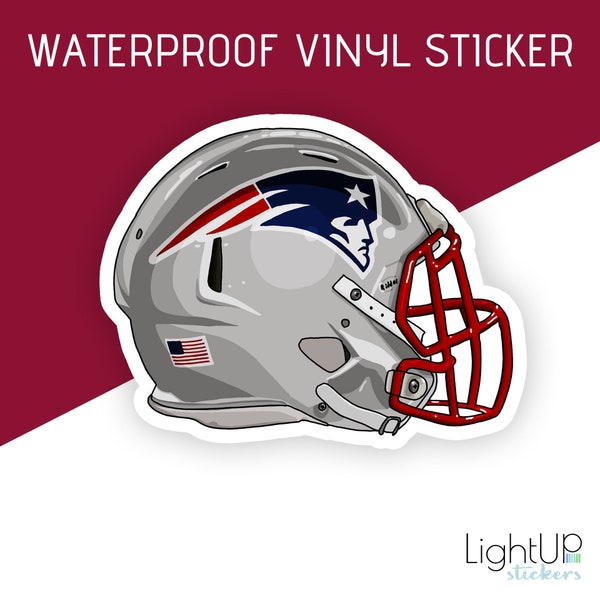 Waterproof vinyl sticker - Fan art of New England Patriots Football helmet - Football sticker