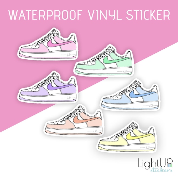 Waterproof vinyl sticker - Fan art of Nike Air Force 1 shoes - Sneaker stickers