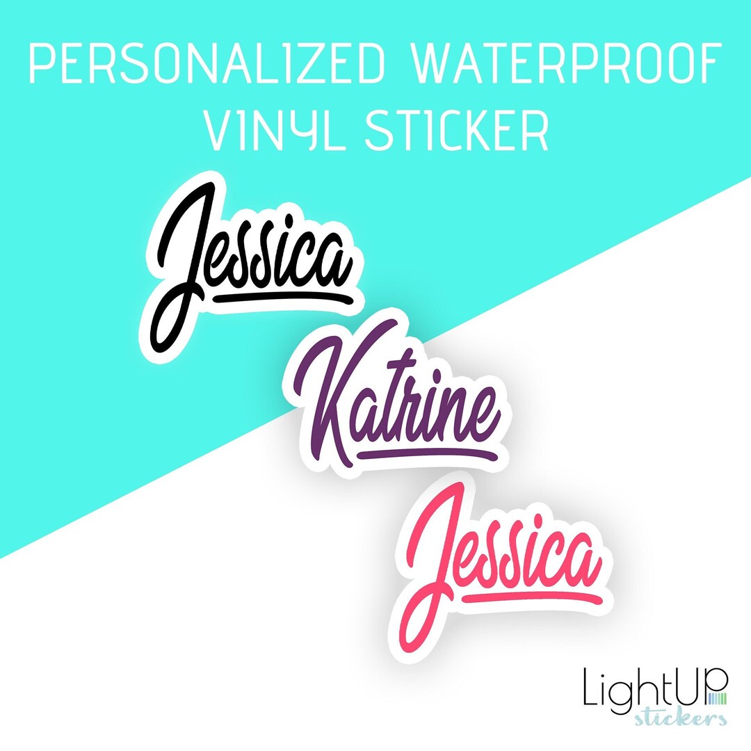 Waterproof Vinyl Sticker Personalized Name Custom Name - Etsy