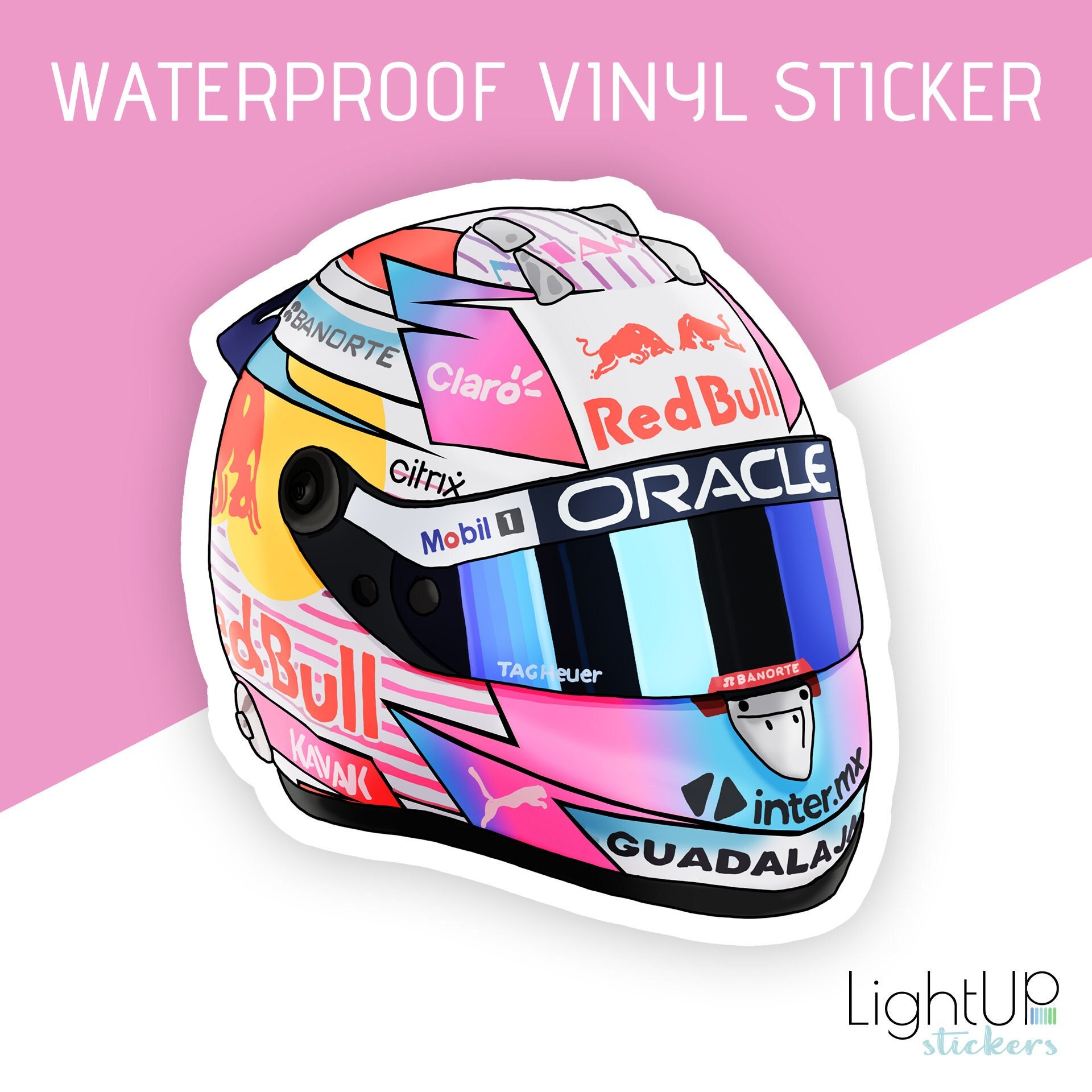 Red Bull Helmet Replica Sponsor Kit Sticker Set for AGV, Shoei 