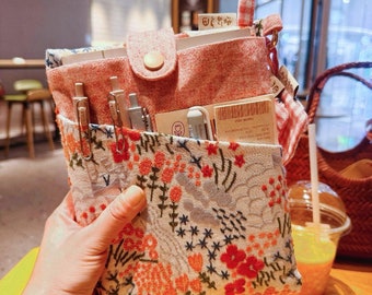 Fabric Book Sleeve with pen holder Double Layer Book Cover