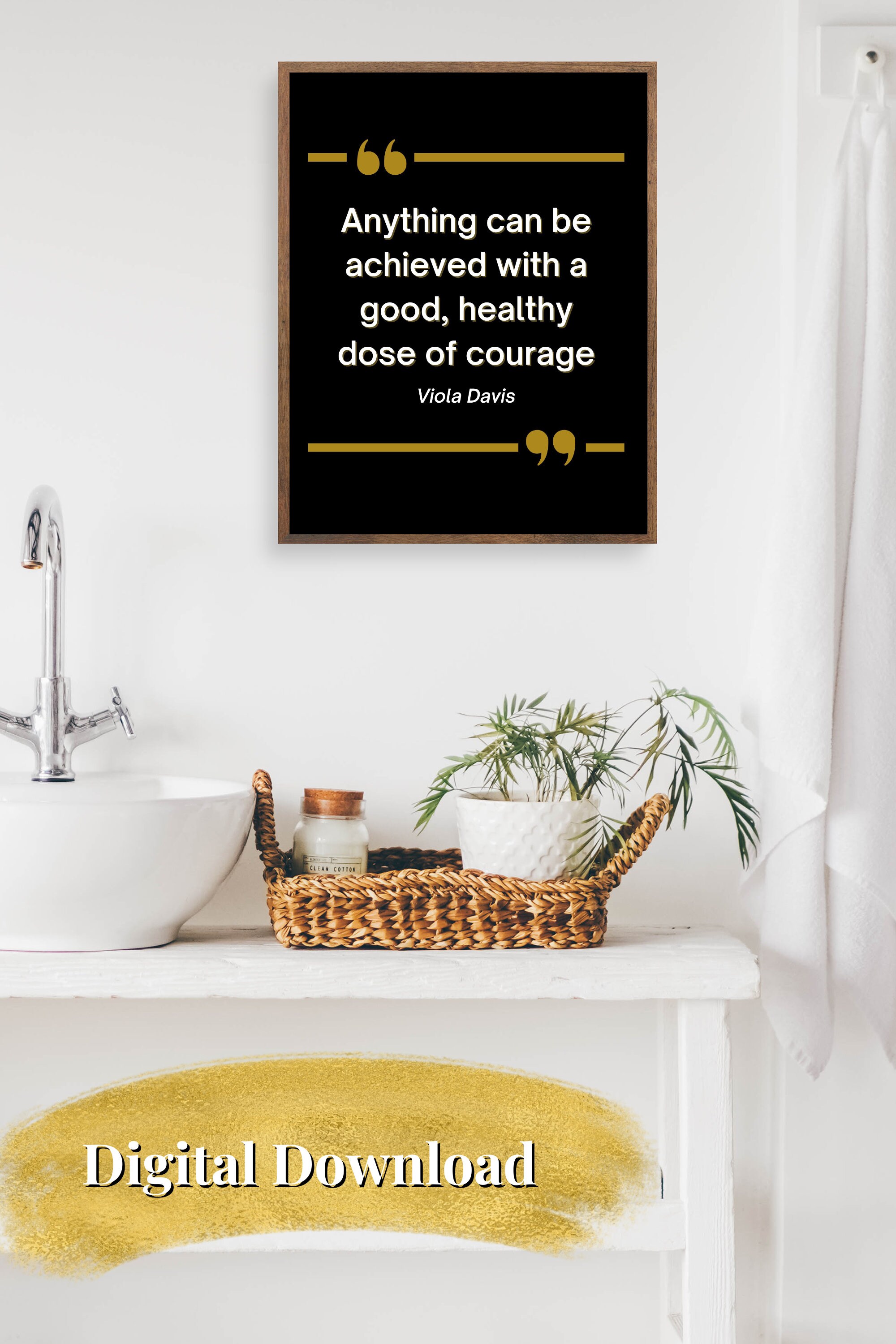 Courage Printable Quote Uplifting Quote Print Minimal Office Decor ...