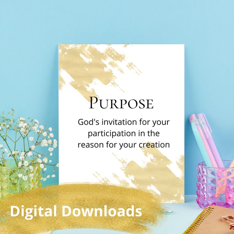 Purpose Definition Printable Wall Art Christian Print Etsy