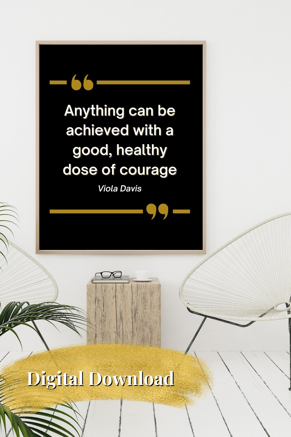 Courage Printable Quote Uplifting Quote Print Minimal Office Decor ...