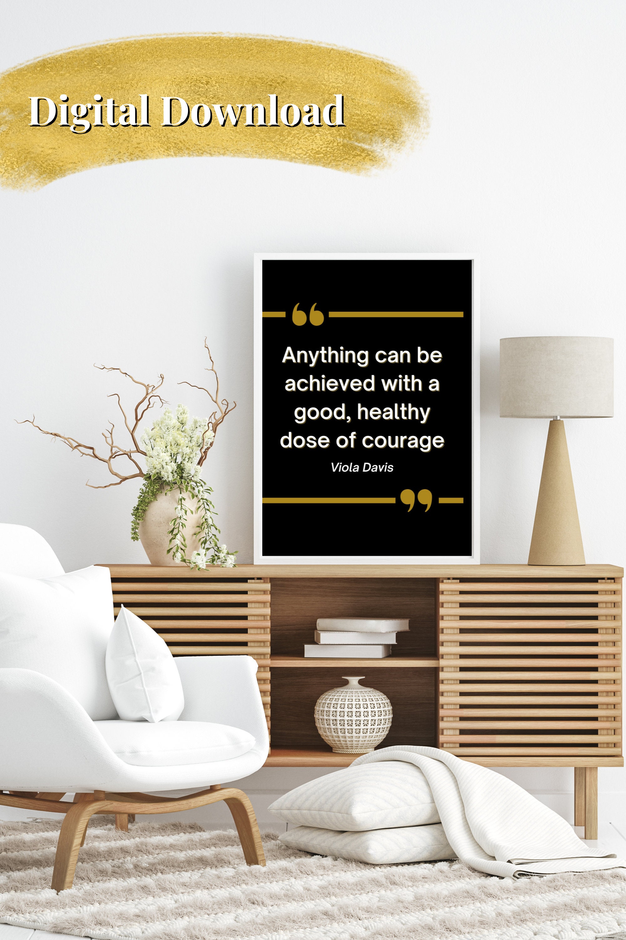 Courage Printable Quote Uplifting Quote Print Minimal Office Decor ...