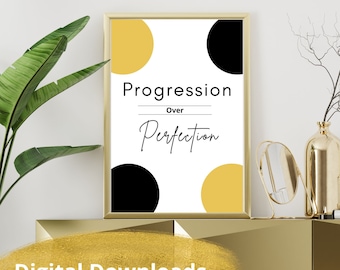 Progress Over Perfection Print: Motivational Quote Art (Digital Download)