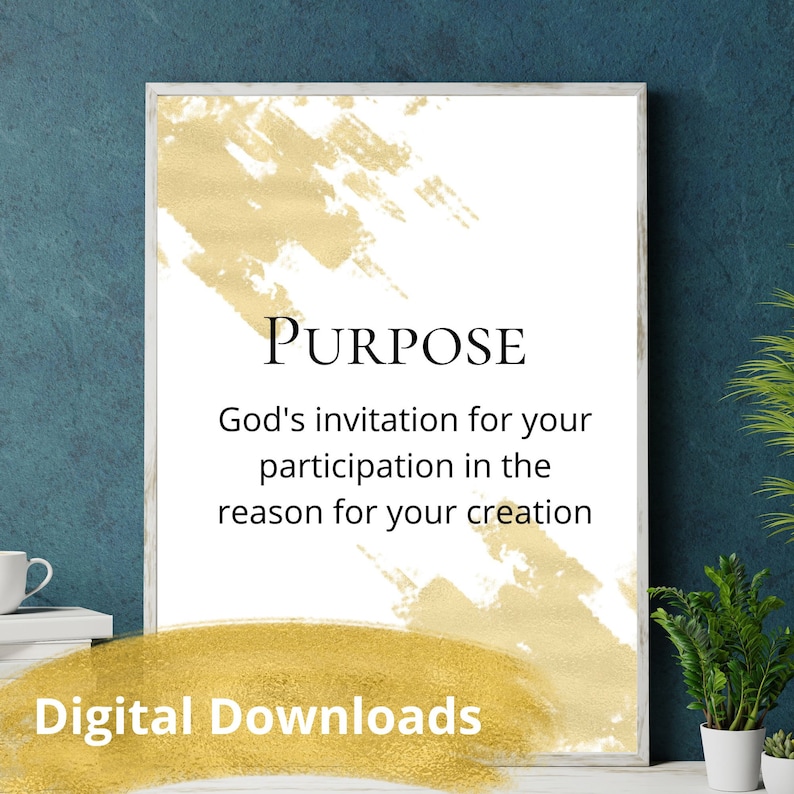 Purpose Definition Printable Wall Art Christian Print Etsy