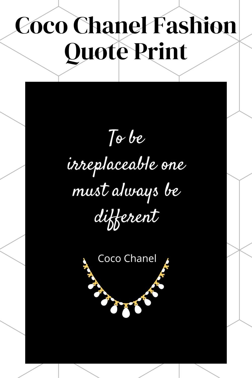 Coco Chanel Fashion Quote | Coco Chanel Wall Art | Dorm Decor for ...