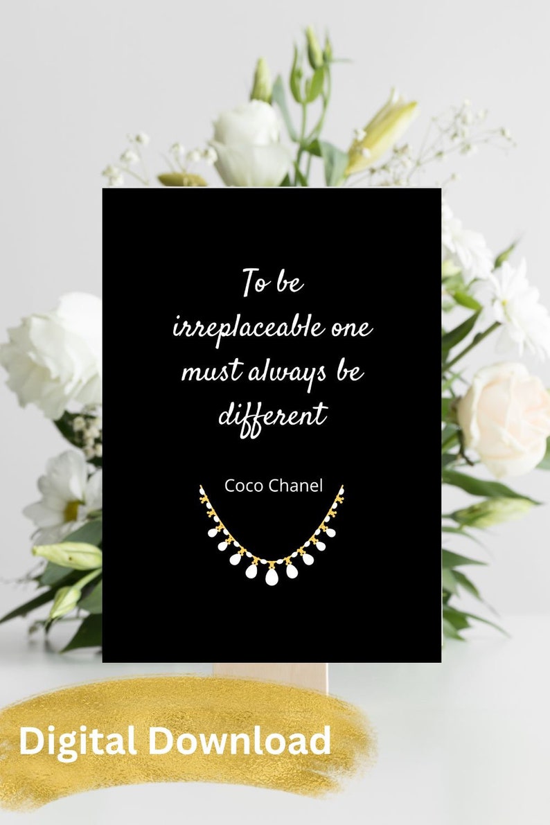 Coco Chanel Fashion Quote Coco Chanel Wall Art Dorm Decor for College ...
