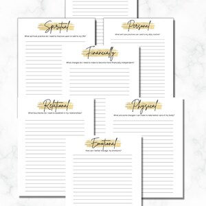 Goal Planner Bundle | Goodnotes Journal for Goal Setting | Self Care Journal Printable | Growth Mindset | Stay Focused | Instant Download